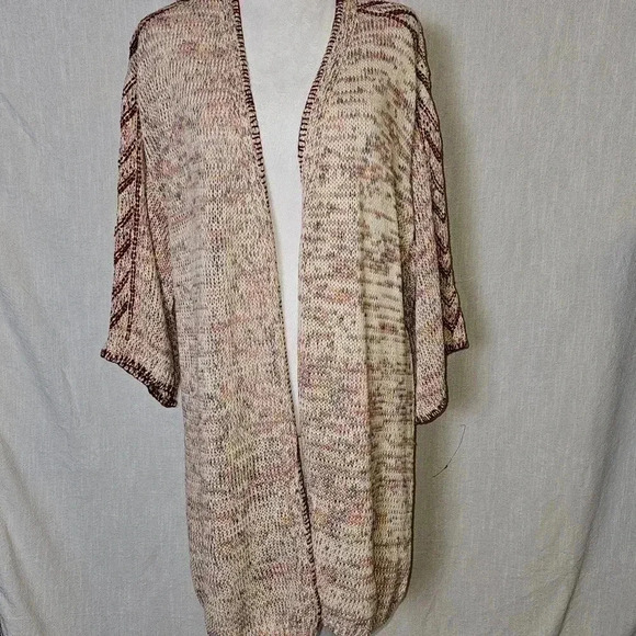 NWT Soft Surroundings  Ochoa Multi Colored Open Bohemian Knit Cardigan 1X $120 - Picture 3 of 12